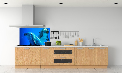 Panel dekor szkło Dwa delfiny