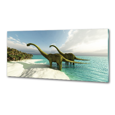 Panel do kuchni Dinozaury na plaży