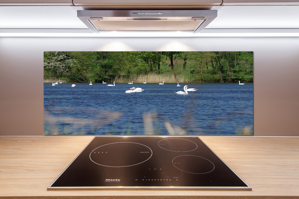 Panel do kuchni Białe łabędzie