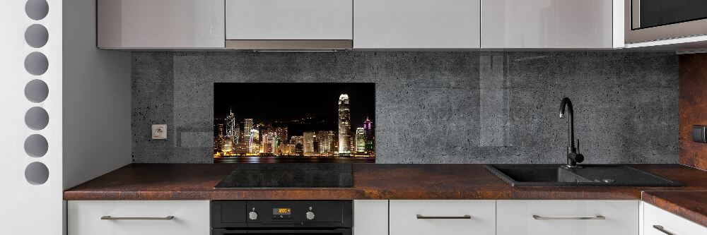 Panel do kuchni Hongkong nocą