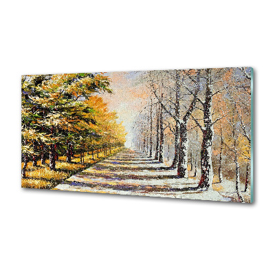 Panel do kuchni Jesień kontra zima