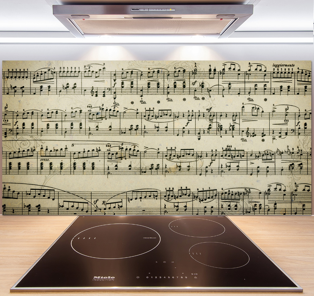 Panel lacobel Nuty na pięciolinii