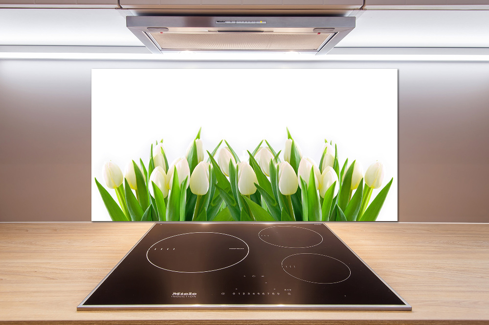 Panel do kuchni Białe tulipany