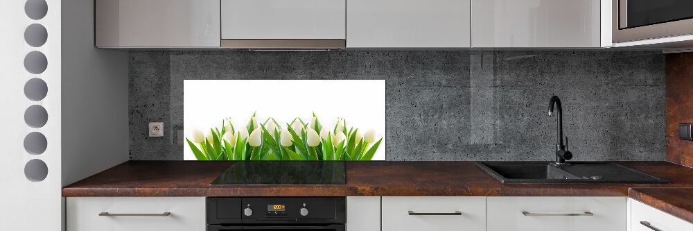 Panel do kuchni Białe tulipany