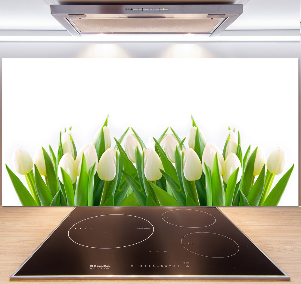 Panel do kuchni Białe tulipany