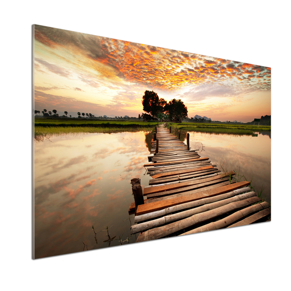 Panel do kuchni Drewniany most