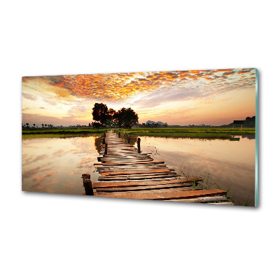 Panel do kuchni Drewniany most