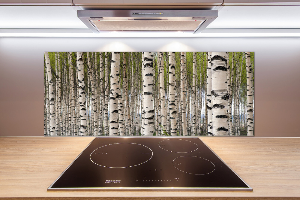 Panel dekor szkło Brzozowy las