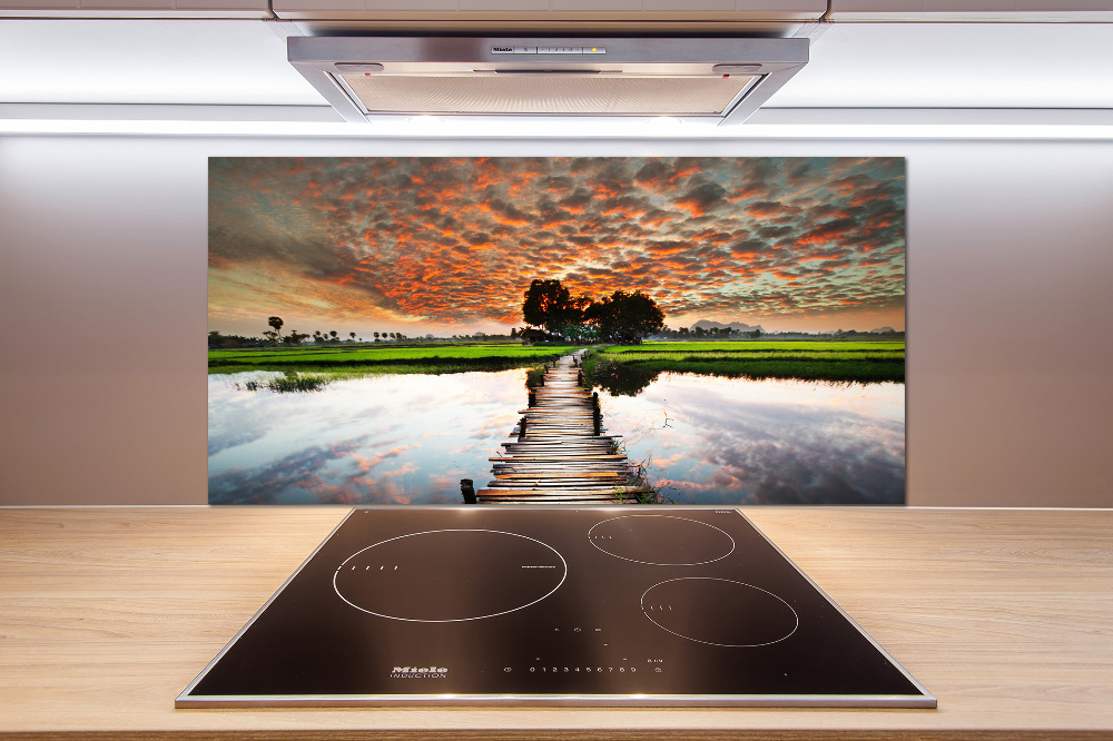 Panel do kuchni Drewniany most