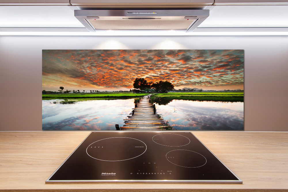 Panel do kuchni Drewniany most