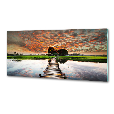 Panel do kuchni Drewniany most