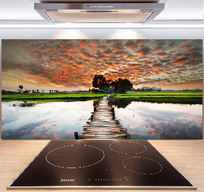 Panel do kuchni Drewniany most