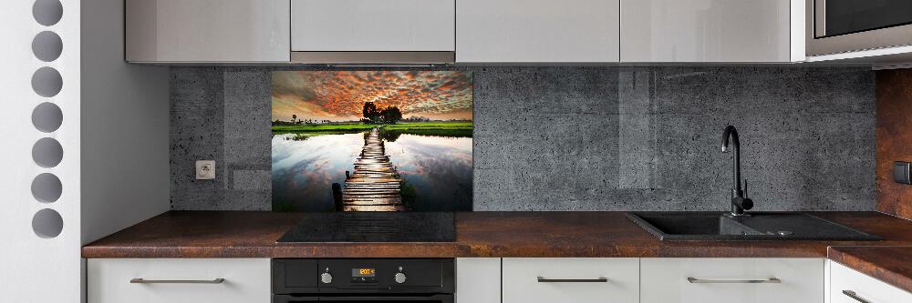 Panel do kuchni Drewniany most