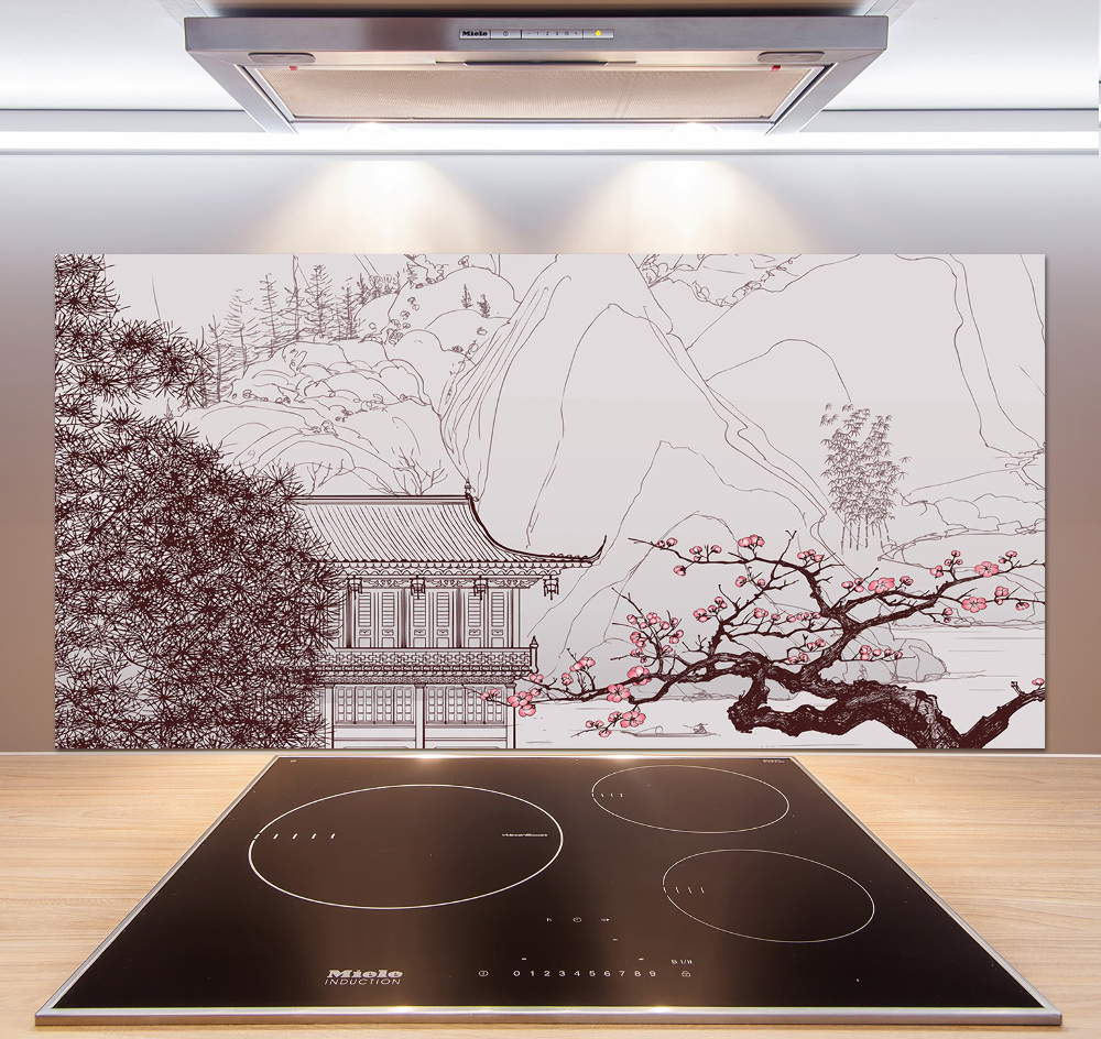 Panel do kuchni Chiński krajobraz