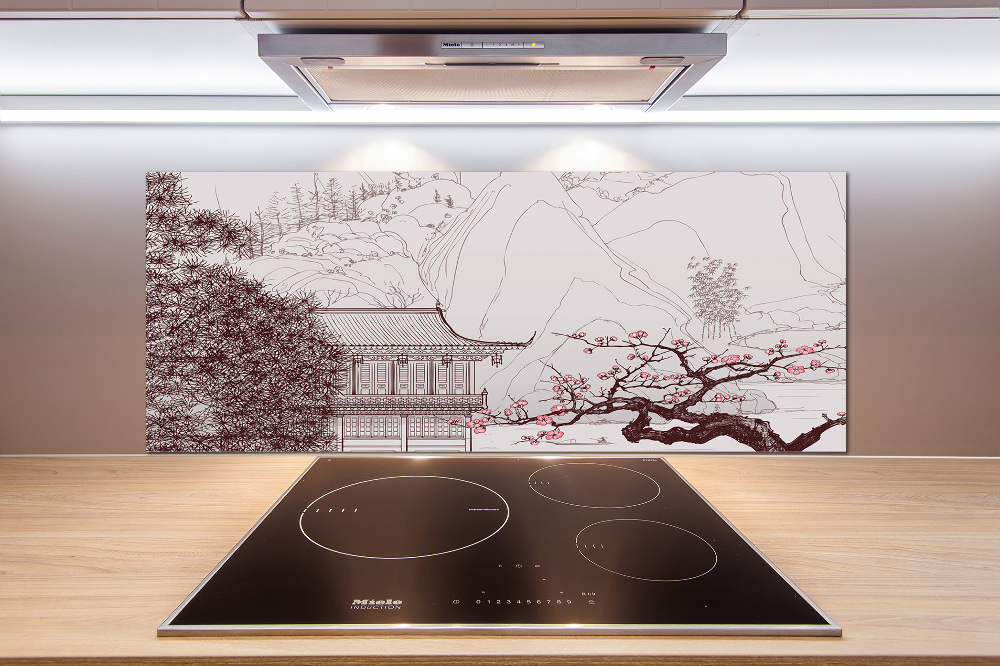 Panel do kuchni Chiński krajobraz