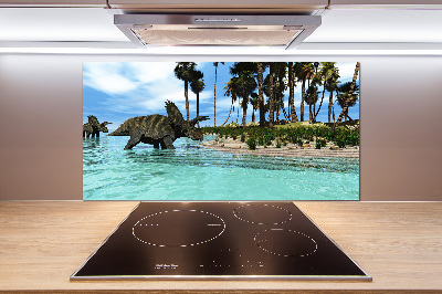 Panel między meble w kuchni Dinozaury