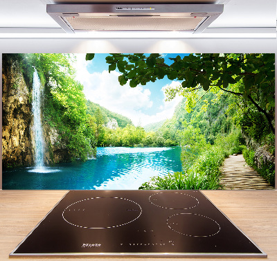 Panel do kuchni Wodospad w lesie