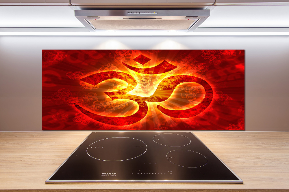 Panel do kuchni Płonący znak om