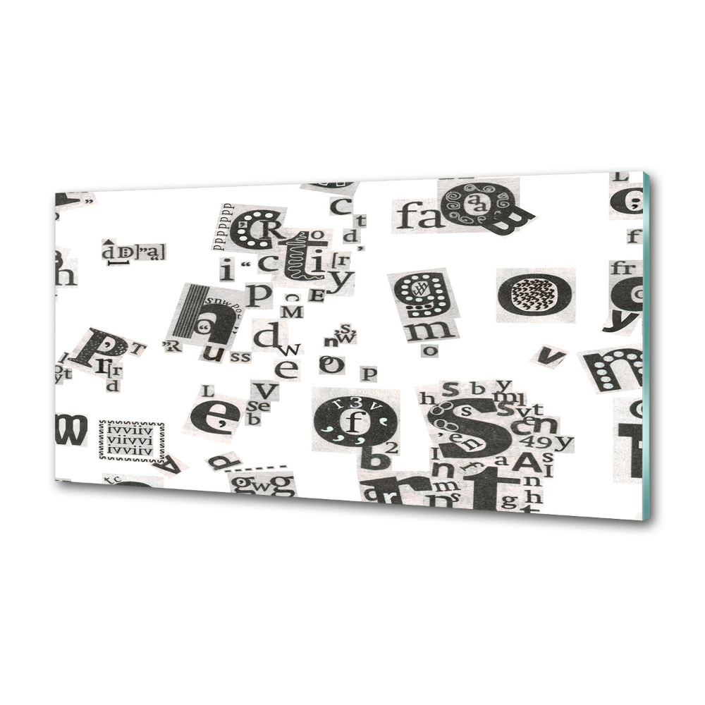 Panel do kuchni Litery z gazety