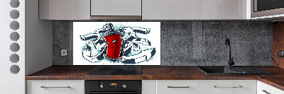 Panel między meble w kuchni Graffiti