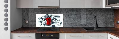 Panel między meble w kuchni Graffiti