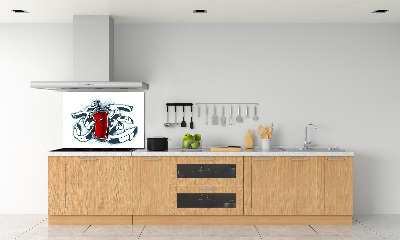 Panel między meble w kuchni Graffiti