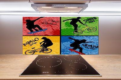 Panel do kuchni Rower i deskorolka