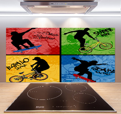 Panel do kuchni Rower i deskorolka