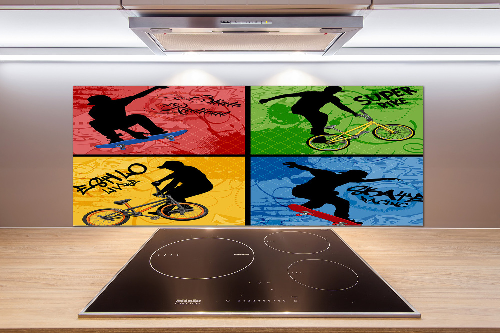Panel do kuchni Rower i deskorolka