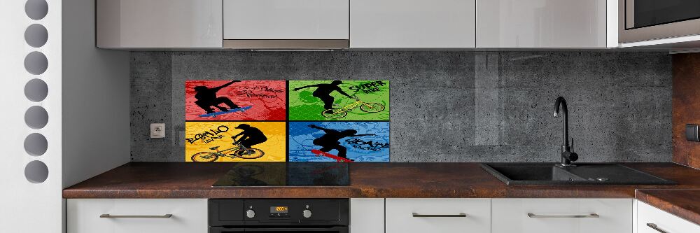 Panel do kuchni Rower i deskorolka