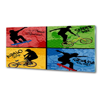 Panel do kuchni Rower i deskorolka