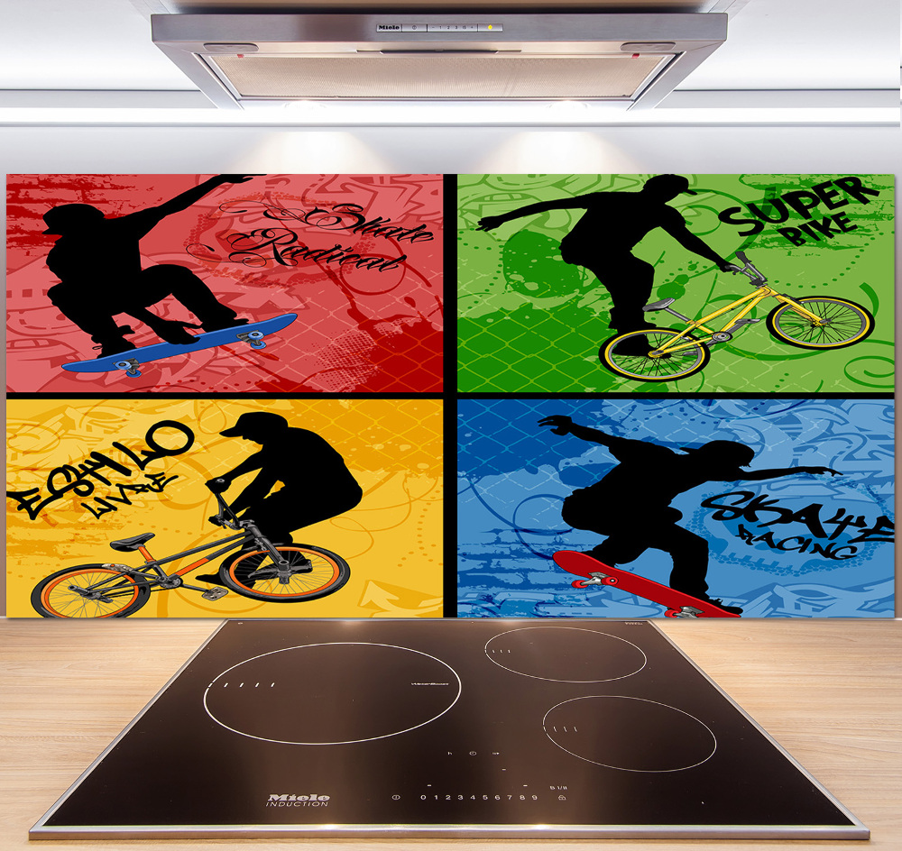 Panel do kuchni Rower i deskorolka