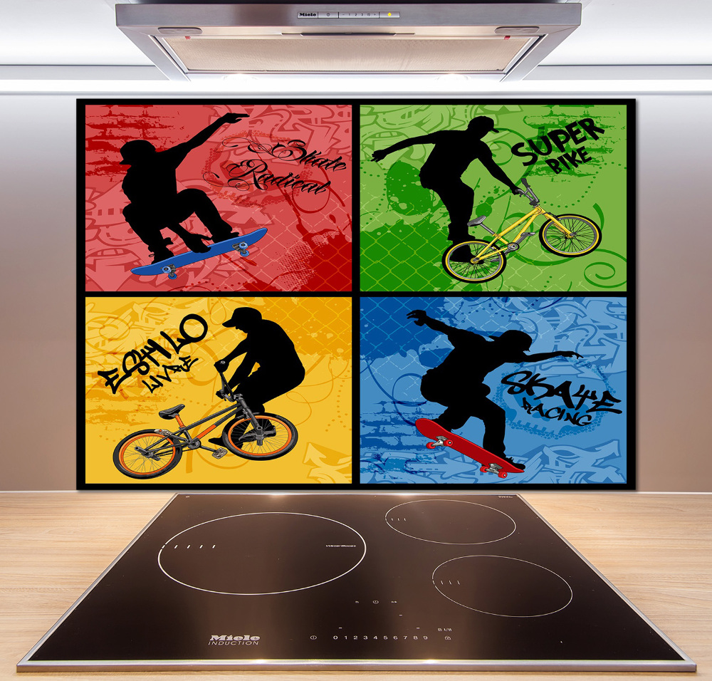 Panel do kuchni Rower i deskorolka