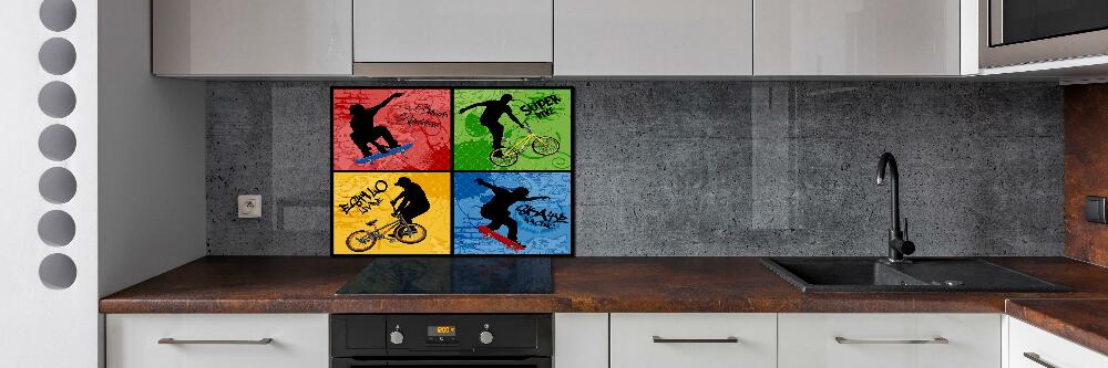 Panel do kuchni Rower i deskorolka