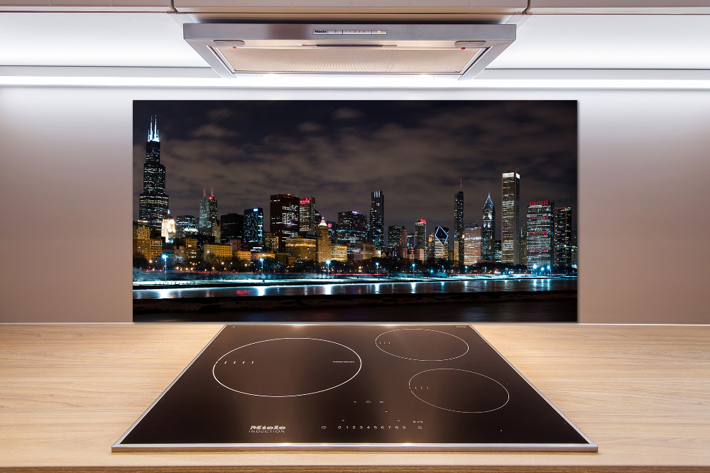 Panel dekor szkło Chicago nocą
