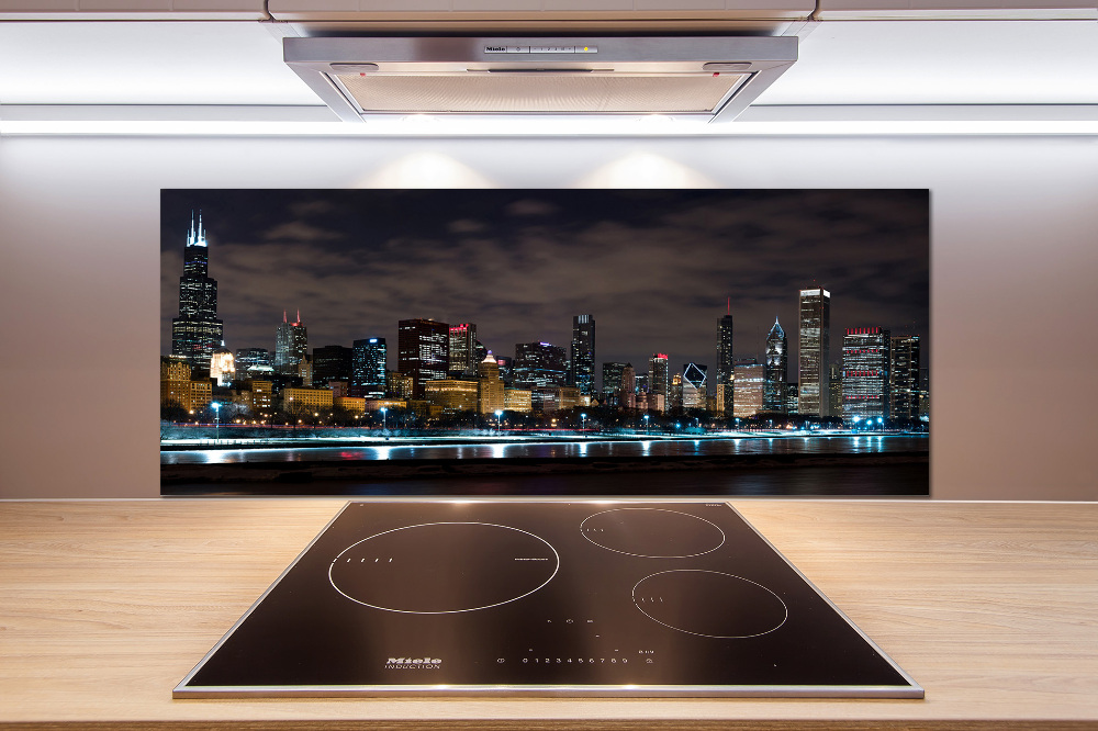 Panel dekor szkło Chicago nocą