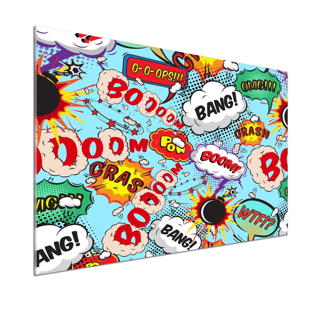 Panel szklany do kuchni Komiks