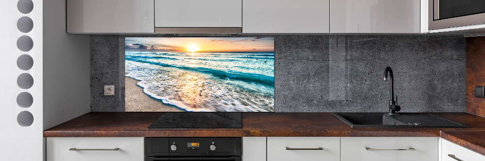 Panel lacobel Zachód słońca plaża