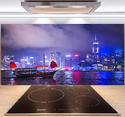 Panel do kuchni Hong kong nocą
