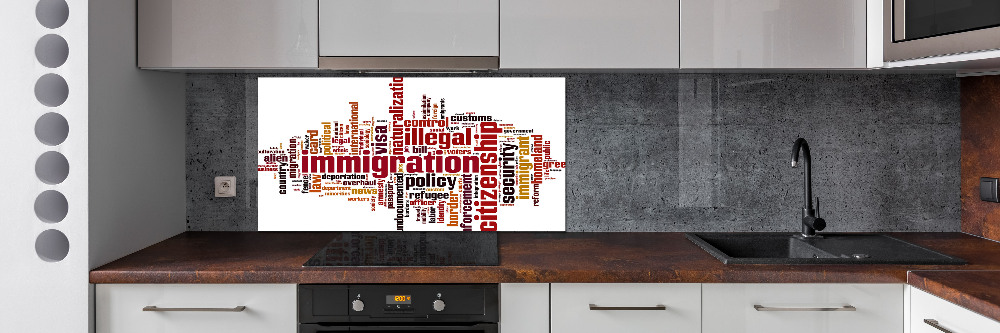 Panel między meble w kuchni Imigracja