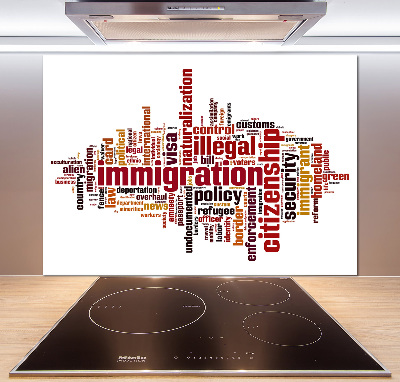 Panel między meble w kuchni Imigracja