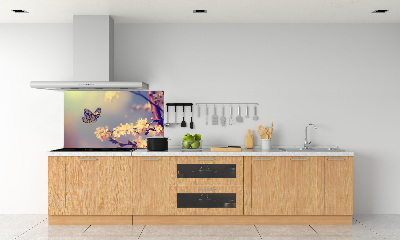 Panel lacobel Kwiat wiśni i motyl
