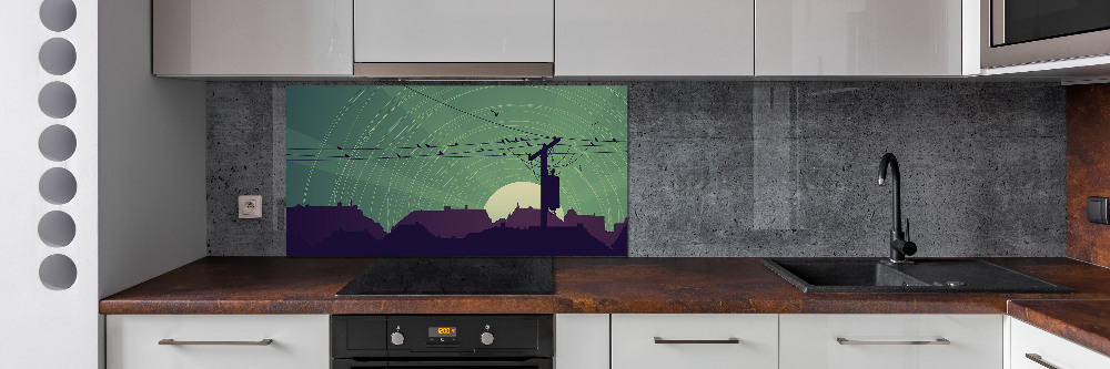 Panel dekor szkło Ptaki miasto