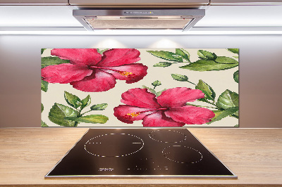 Panel do kuchni Różowy hibiskus