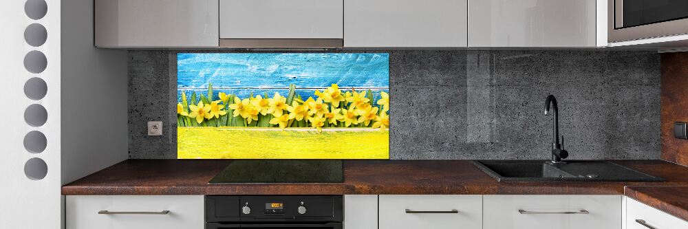 Panel szklany do kuchni Żonkile
