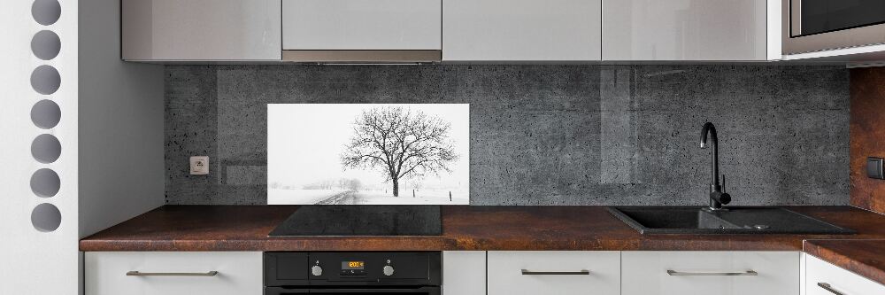 Panel dekor szkło Drzewo zimą