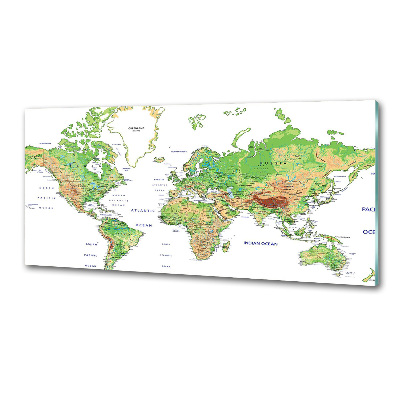 Panel dekor szkło Mapa świata