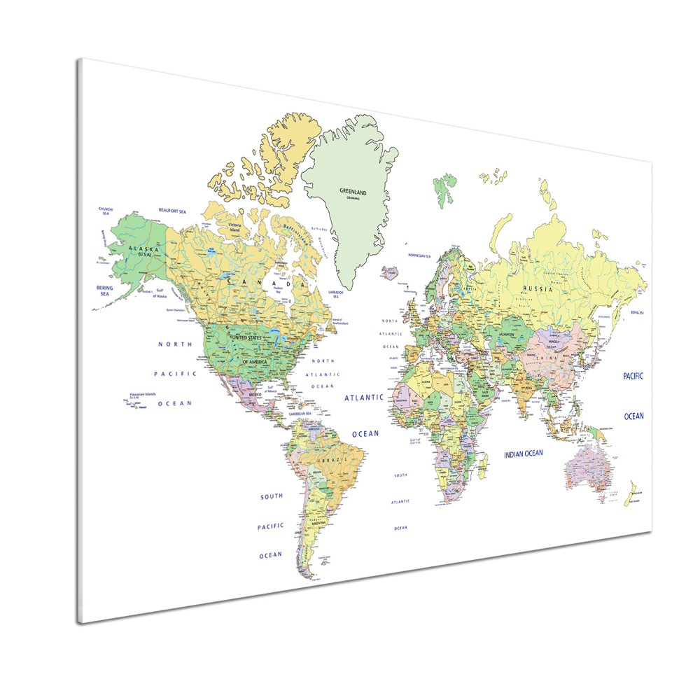 Panel dekor szkło Mapa świata