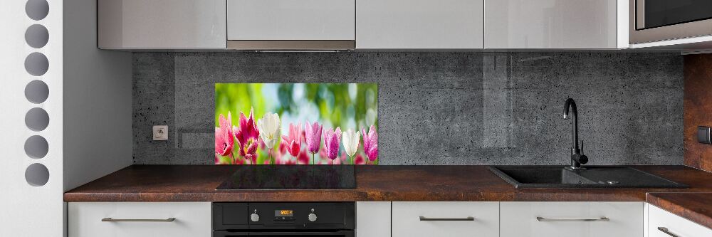Panel między meble w kuchni Tulipany