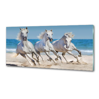 Panel do kuchni Białe konie plaża